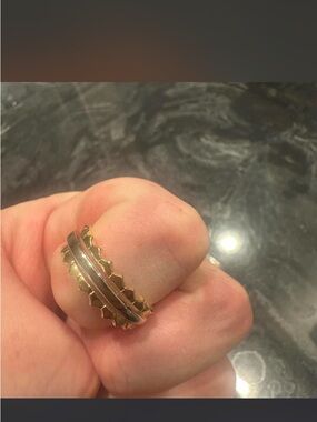 Gold-Tone Layered Gear Edge Ring - Women's Jewelry